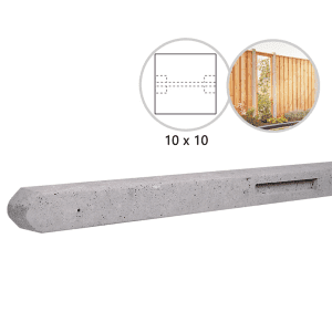 Betonpaal – tussenpaal, stampbeton grijs, 10x10x180 cm