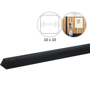 Betonpaal t.b.v. motiefplaat – tussenpaal, glad antraciet gecoat, 10x10x280 cm