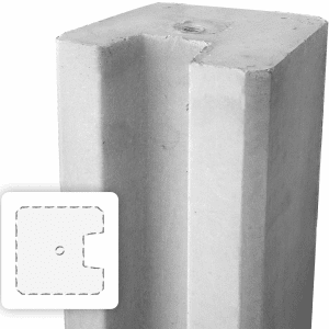 Betonpaal – sleufpaal - eindpaal, grijs, 11x11x270 cm