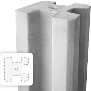 Betonpaal – sleufpaal - T-paal, grijs, 11x11x270 cm